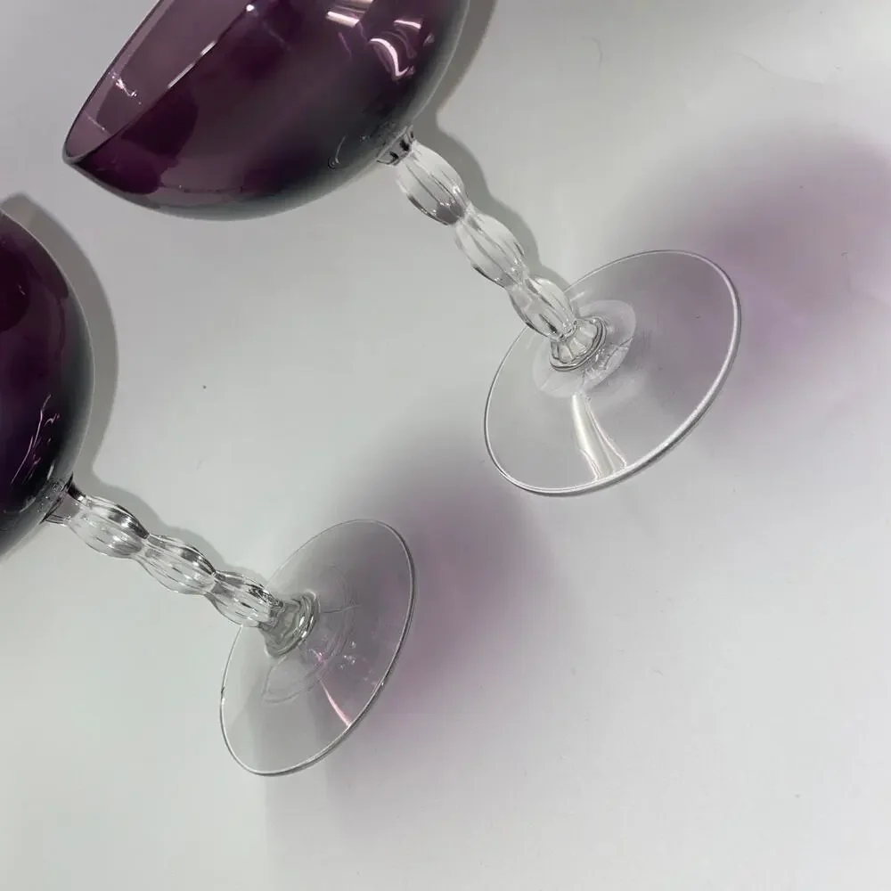 RARE Vintage 4 Fostoria Westchester Amethyst Purple Champagne Sherbet Glass